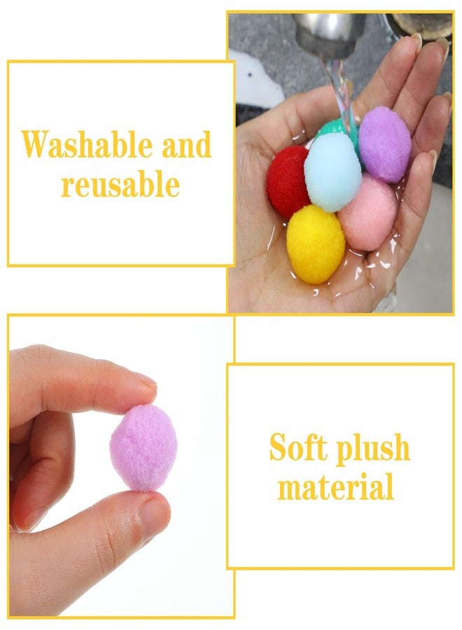 Larrel 100 Pcs Cat Puff Ball Toys, Soft Cat Pom Pom Balls Fuzzy Balls for Cats Cute Pompoms for Indoor Kitten Playing Exercising or Craft DIY Creative Crafts Decorations(Random Assortment) - Image 3